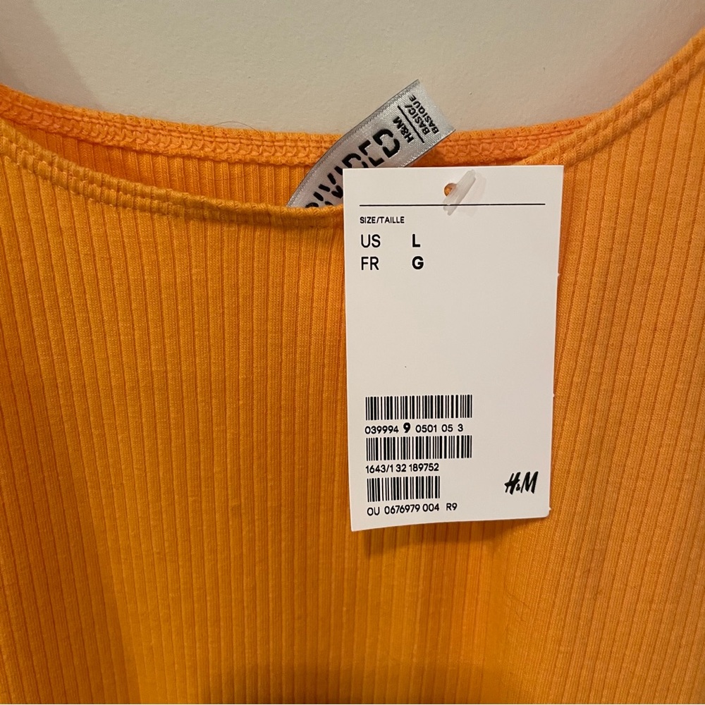Orange Ribbed Mini Dress - Picture 5 of 6